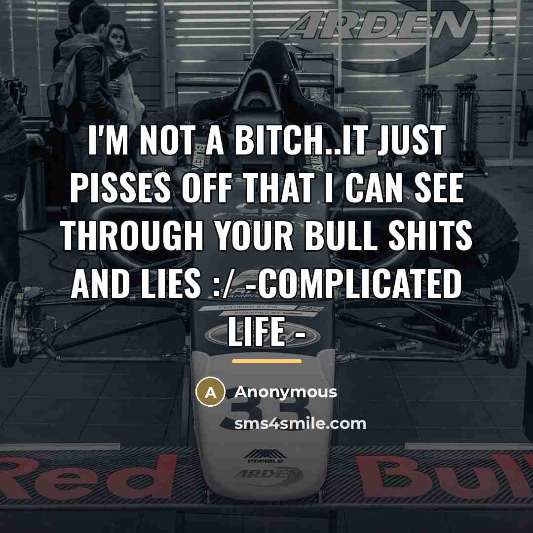 “I'm not a bitch..it just pisses off that I can…” quote by Anonymous