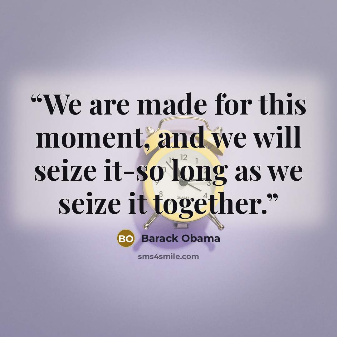 “We are made for this moment, and we will seize it-so long as we seize it together.” quote by Barack Obama