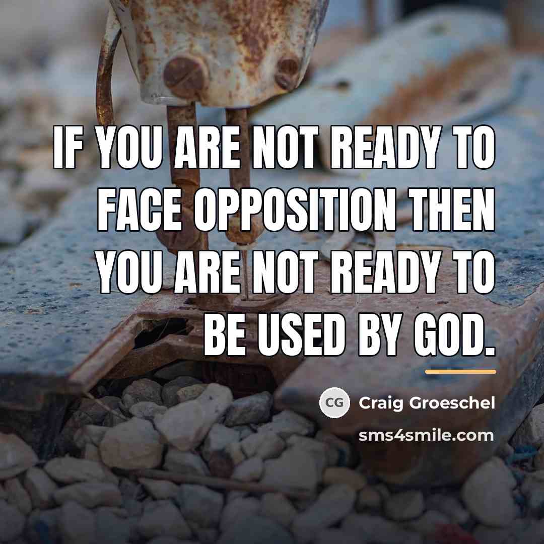 “If you are not ready to face opposition then you…” quote by Craig Groeschel