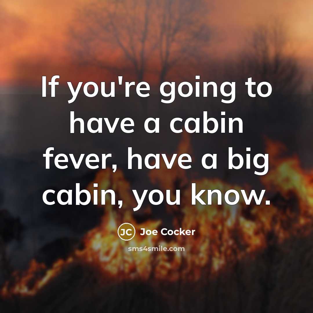 “If you're going to have a cabin fever, have a…” quote by Joe Cocker