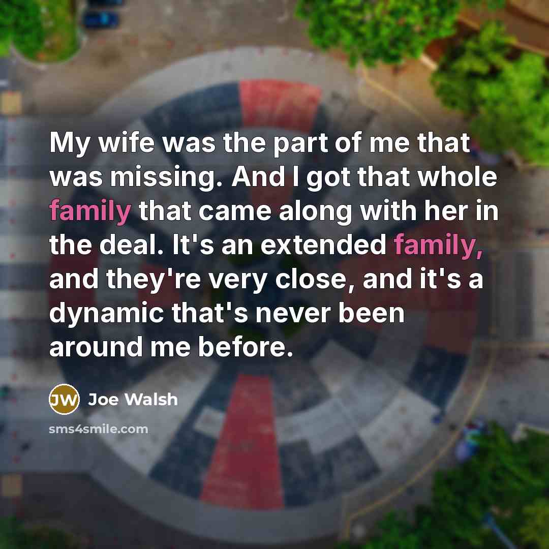 “My wife was the part of me that was missing.…” quote by Joe Walsh