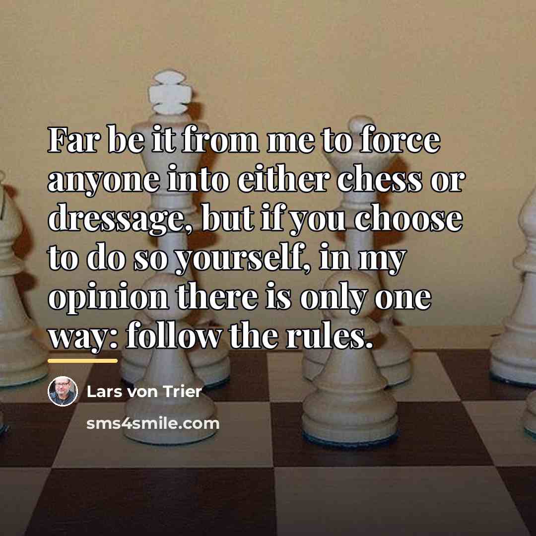 “Far be it from me to force anyone into either…” quote by Lars von Trier