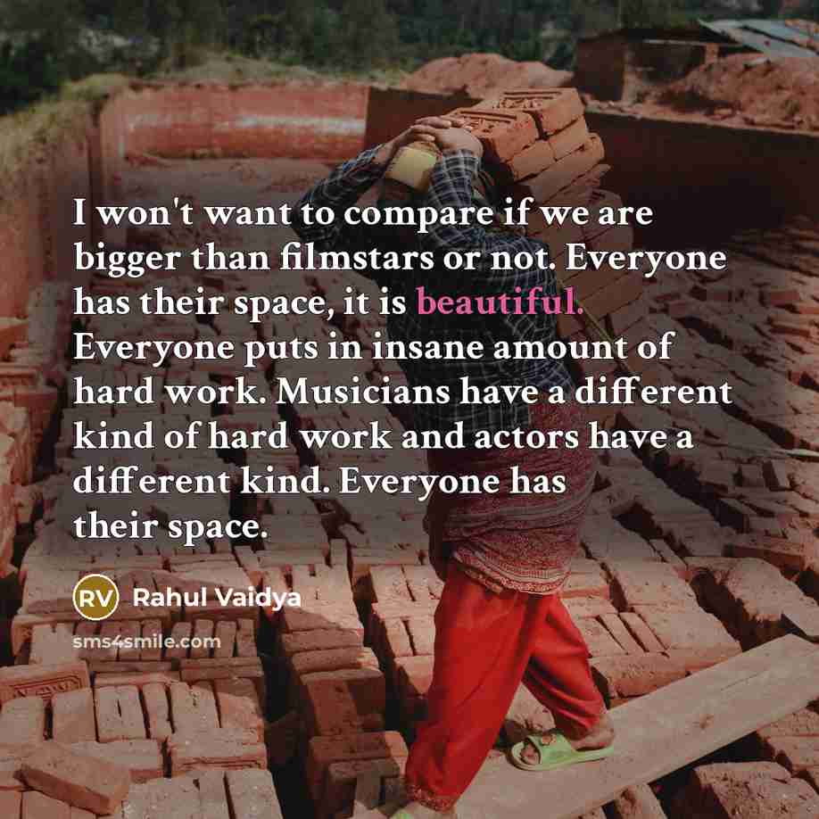 “I won't want to compare if we are bigger than…” quote by Rahul Vaidya