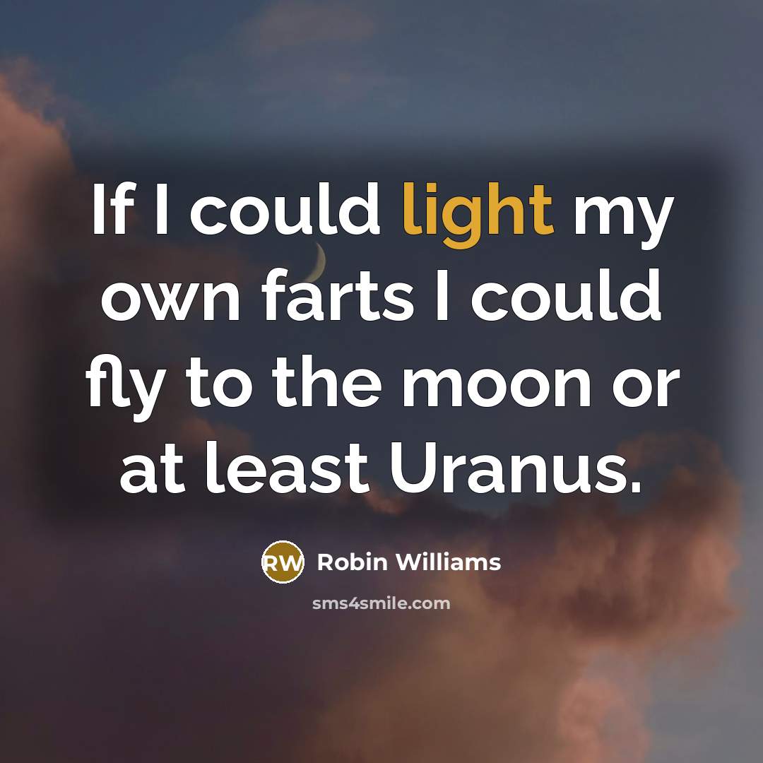 “If I could light my own farts I could fly…” quote by Robin Williams
