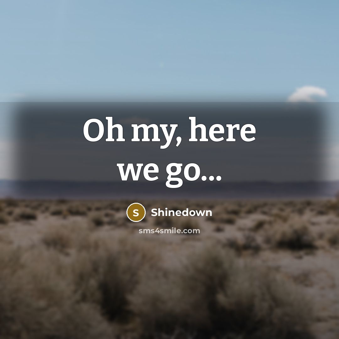 “Oh my, here we go...…” quote by Shinedown