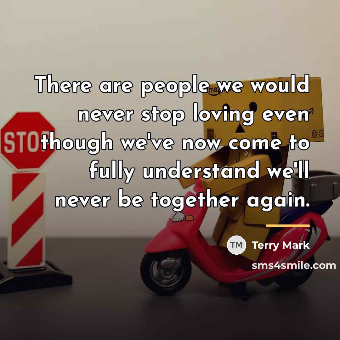 “There are people we would never stop loving even though…” quote by Terry Mark