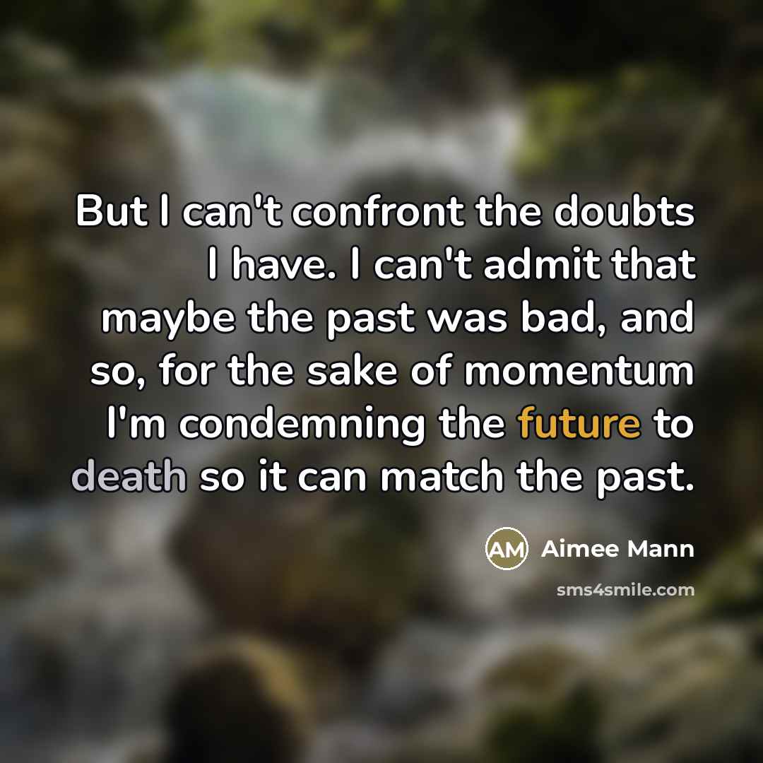 “But I can't confront the doubts I have. I can't…” quote by Aimee Mann