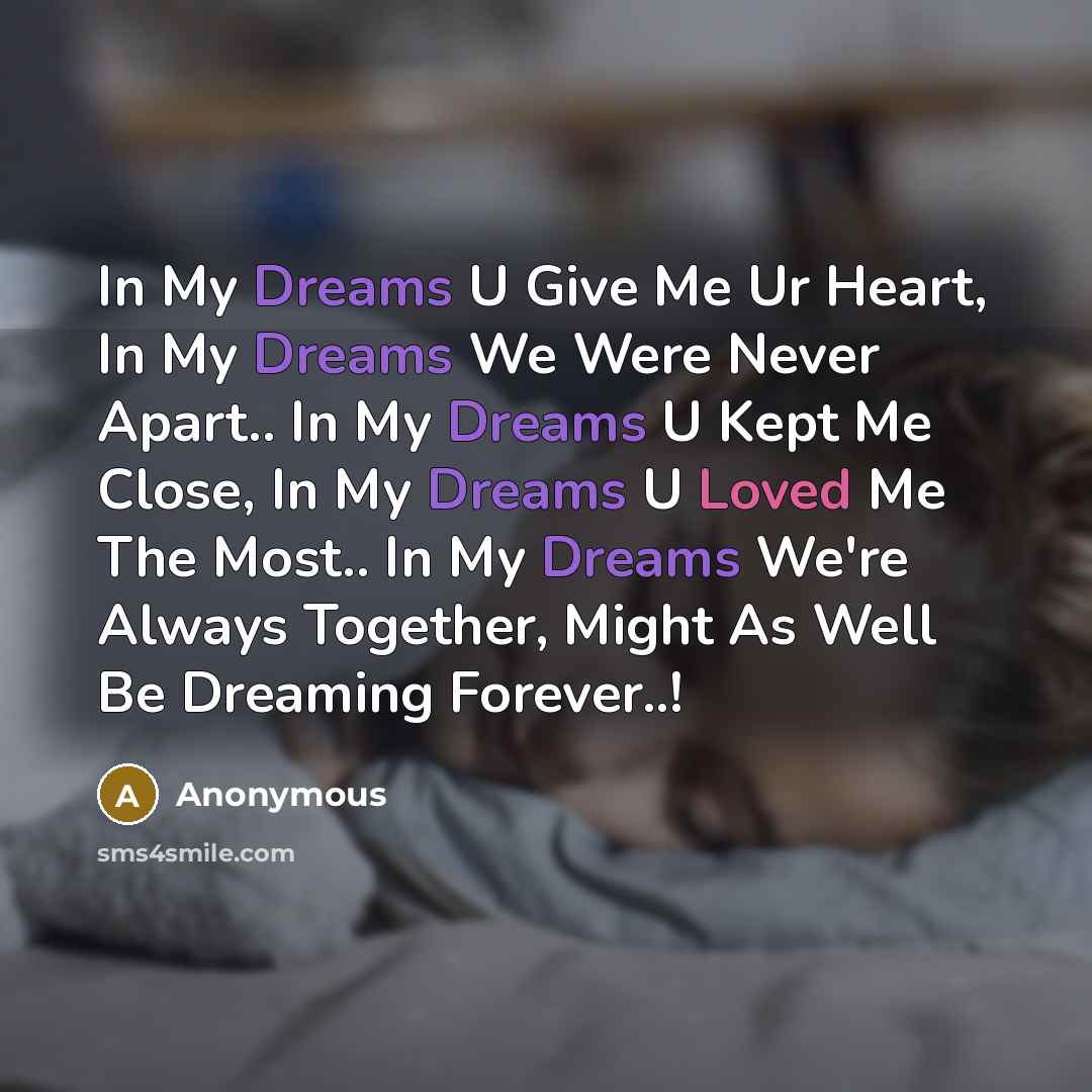 “In My Dreams U Give Me Ur Heart, In My…” quote by Anonymous