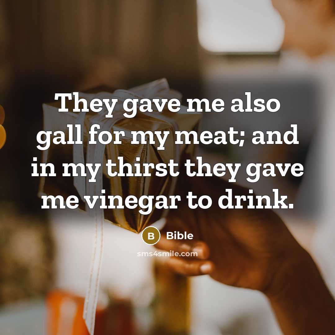 “They gave me also gall for my meat; and in…” quote by Bible