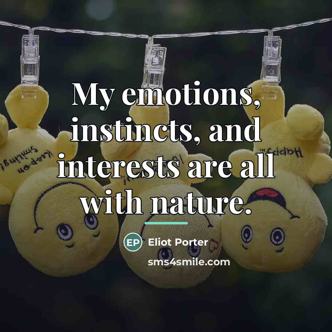 “My emotions, instincts, and interests are all with nature.…” quote by Eliot Porter