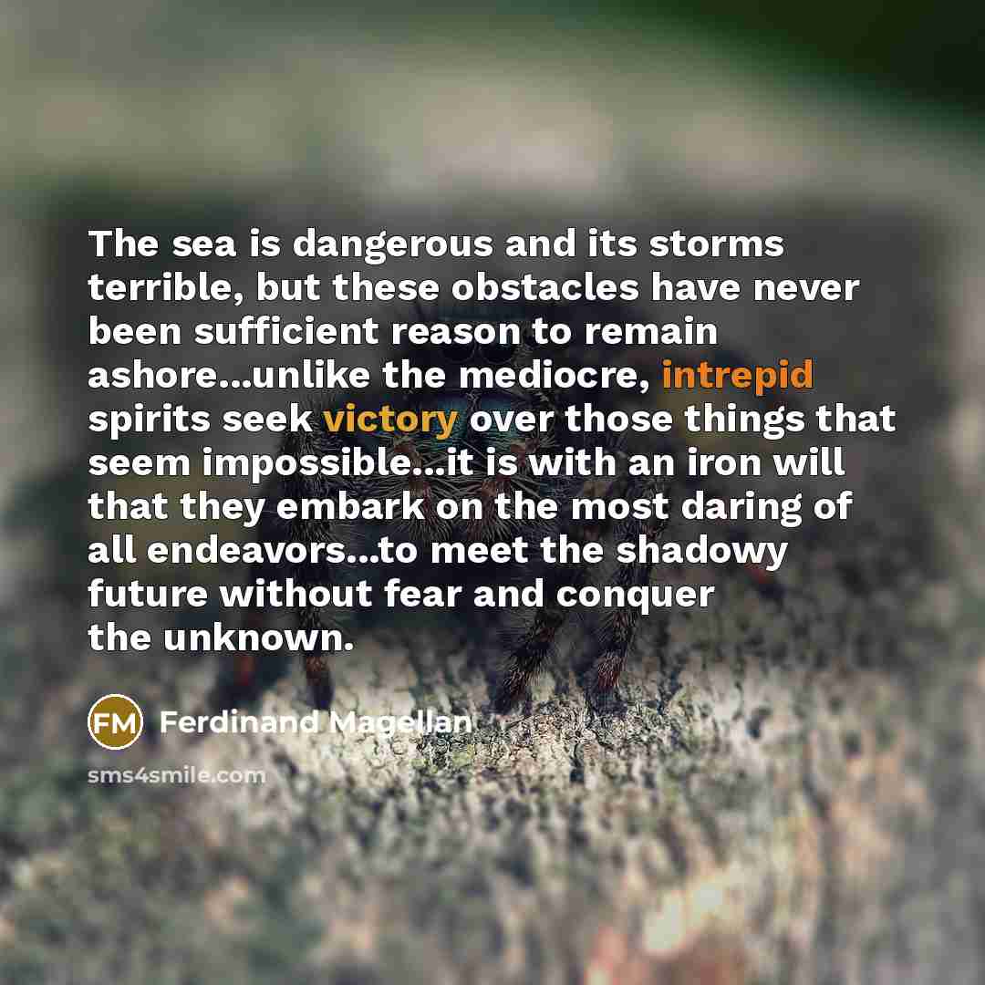 “The sea is dangerous and its storms terrible, but these…” quote by Ferdinand Magellan
