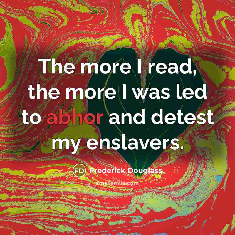 “The more I read, the more I was led to…” quote by Frederick Douglass