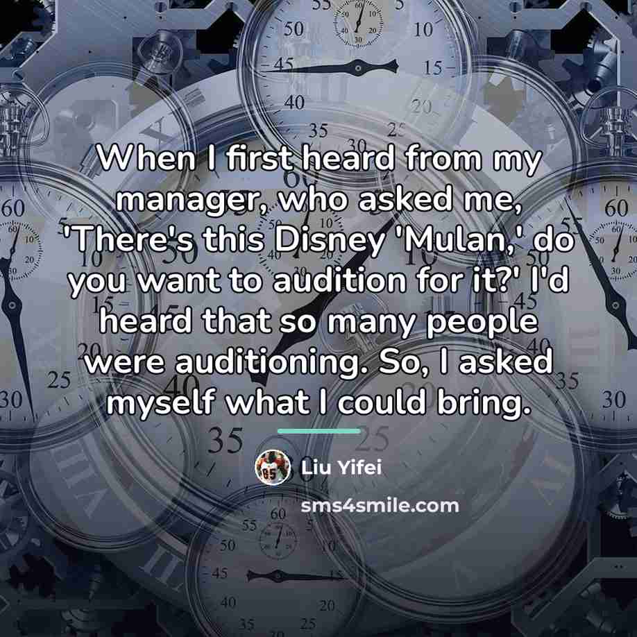“When I first heard from my manager, who asked me,…” quote by Liu Yifei