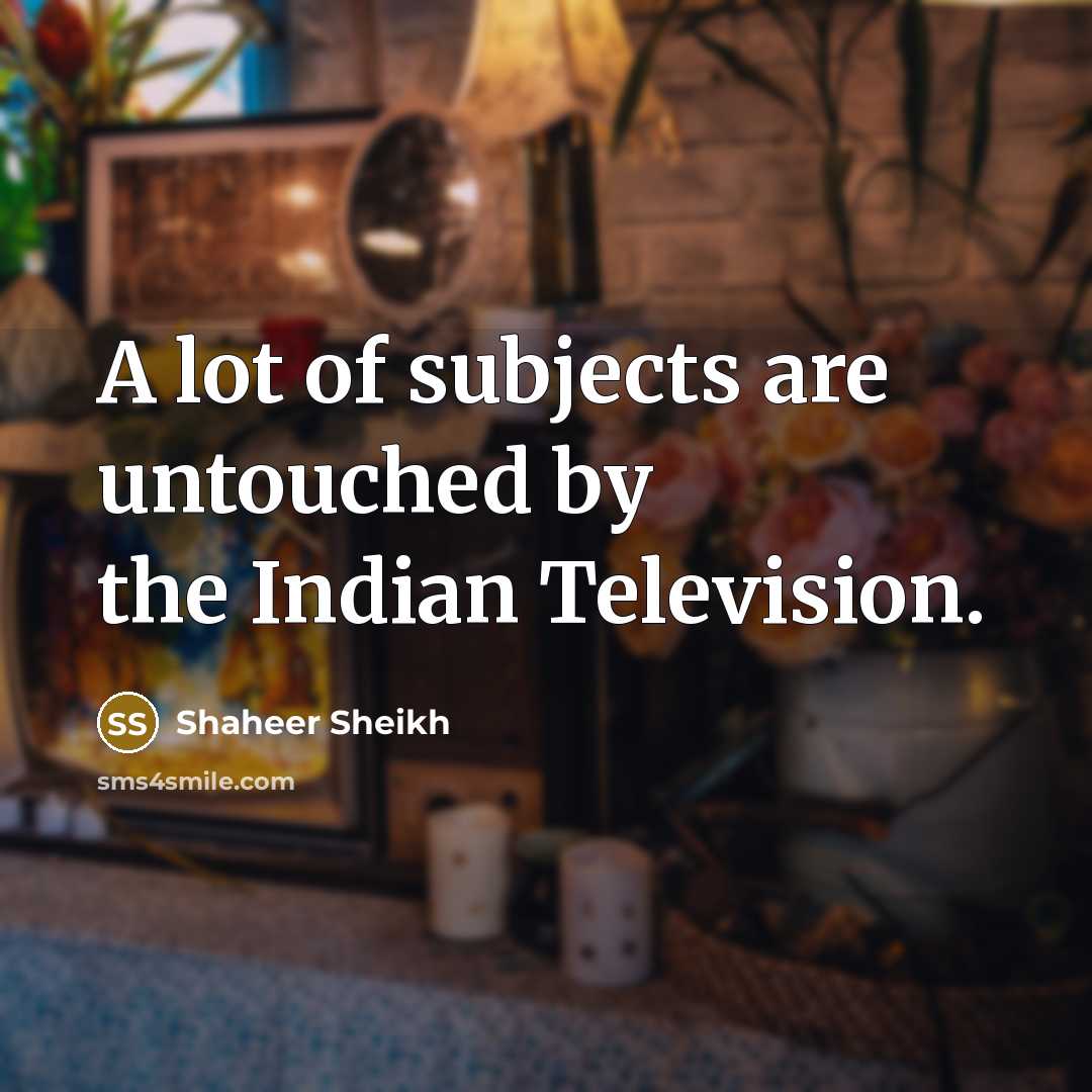 “A lot of subjects are untouched by the Indian Television.…” quote by Shaheer Sheikh