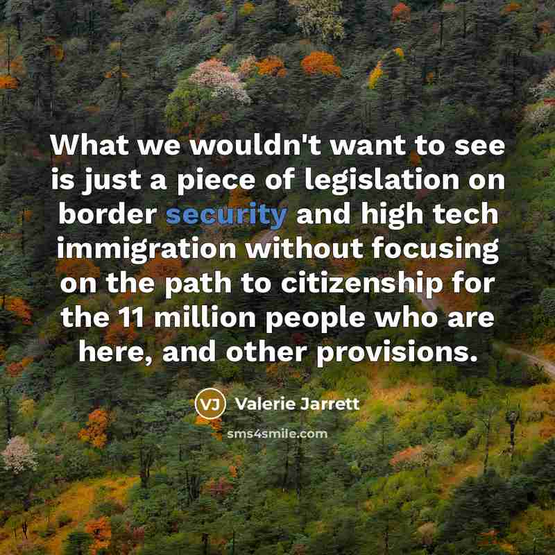“What we wouldn't want to see is just a piece…” quote by Valerie Jarrett