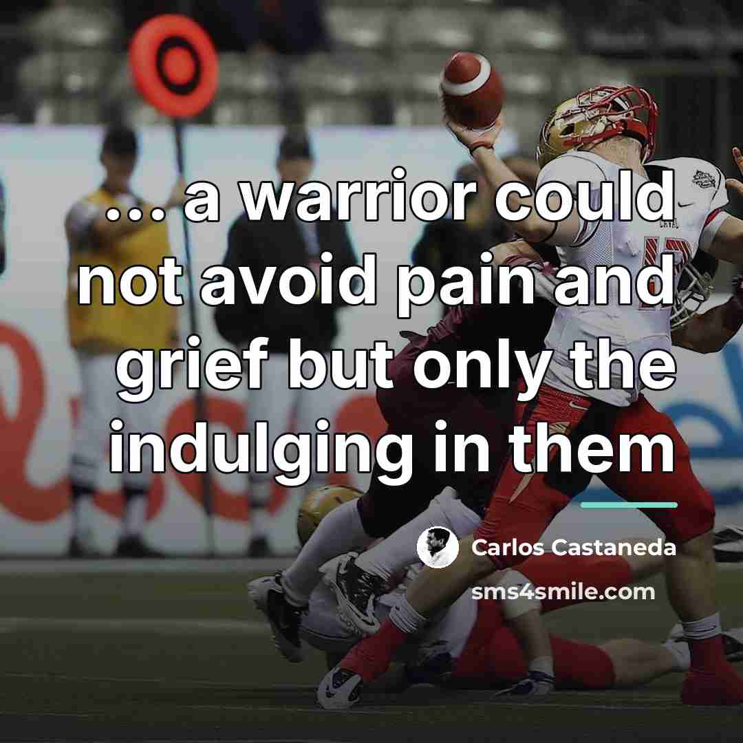“... a warrior could not avoid pain and grief but…” quote by Carlos Castaneda