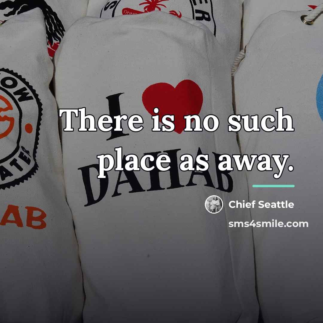 “There is no such place as away.…” quote by Chief Seattle