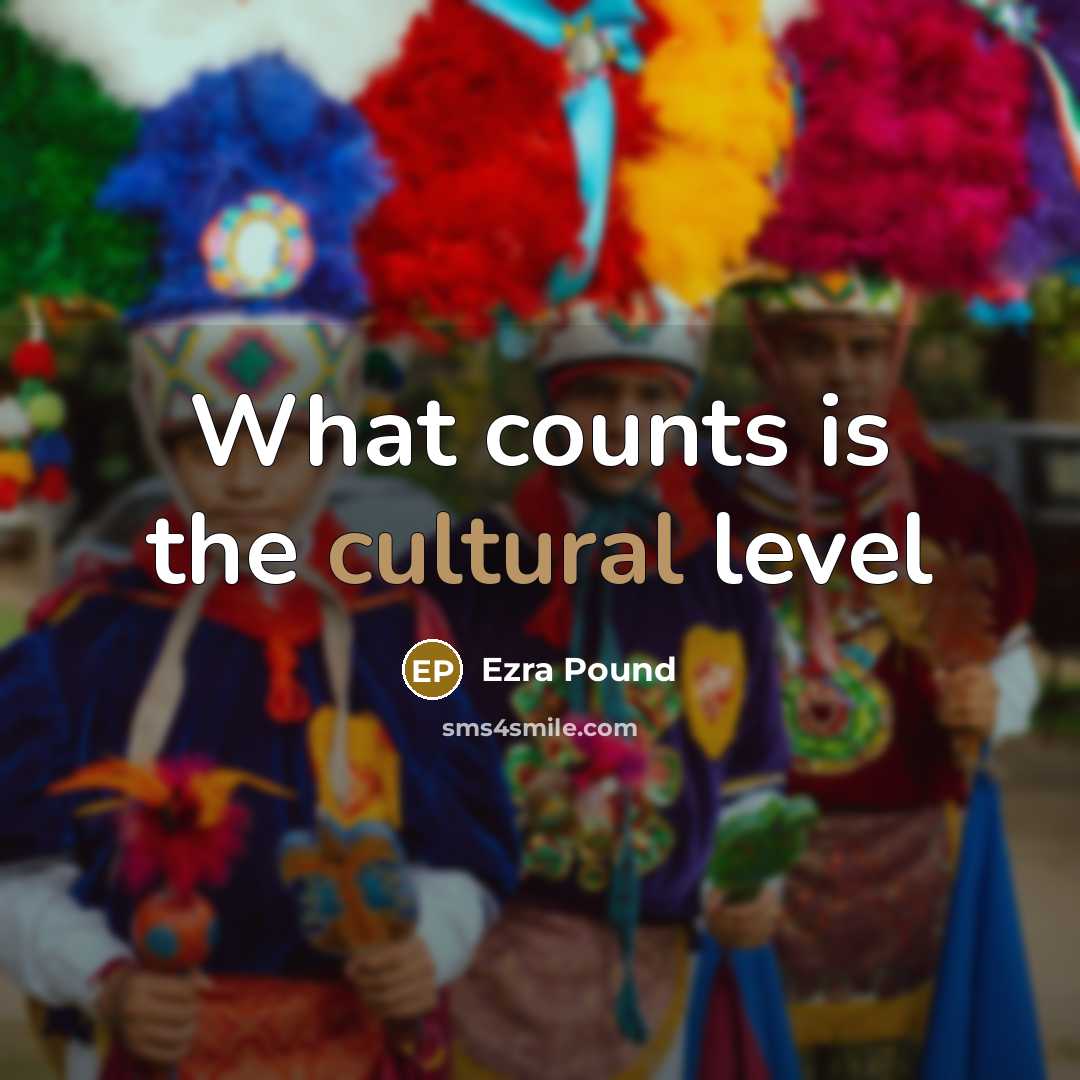 “What counts is the cultural level” quote by Ezra Pound