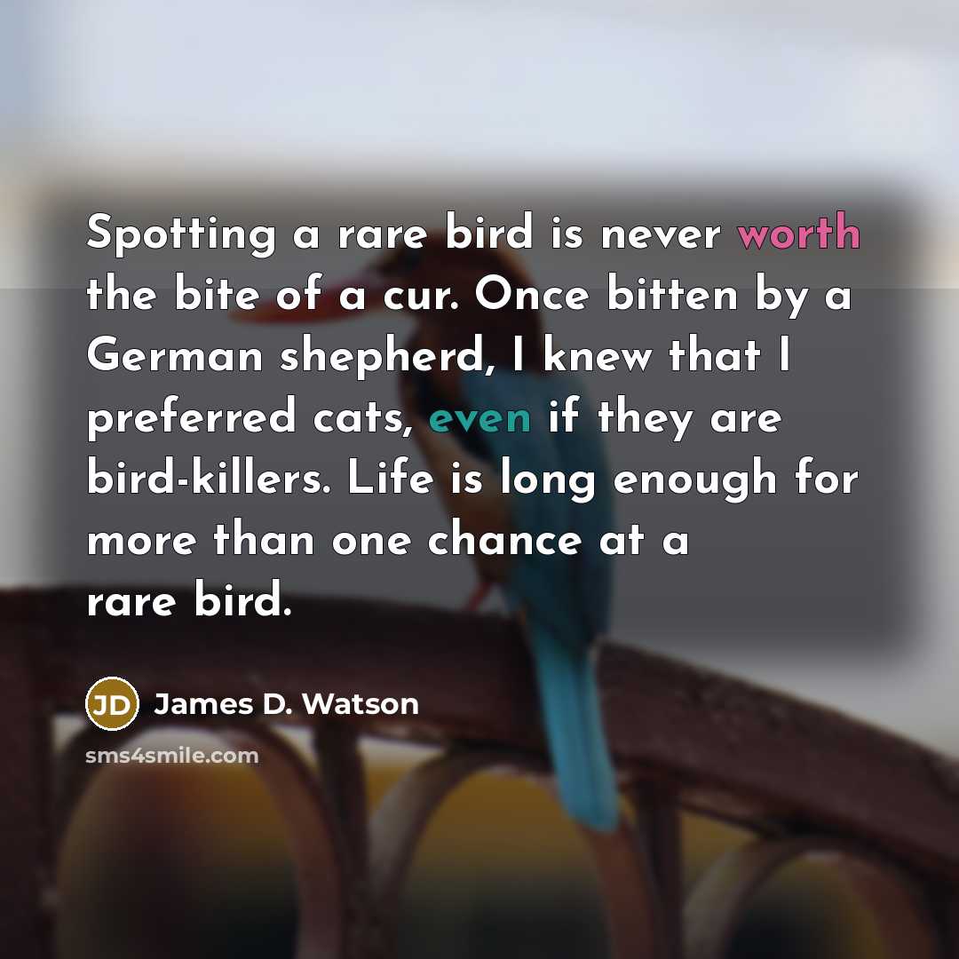 “Spotting a rare bird is never worth the bite of…” quote by James D. Watson
