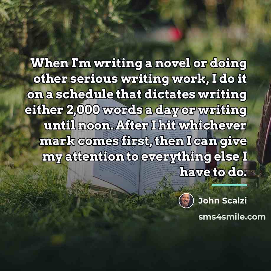 “When I'm writing a novel or doing other serious writing…” quote by John Scalzi