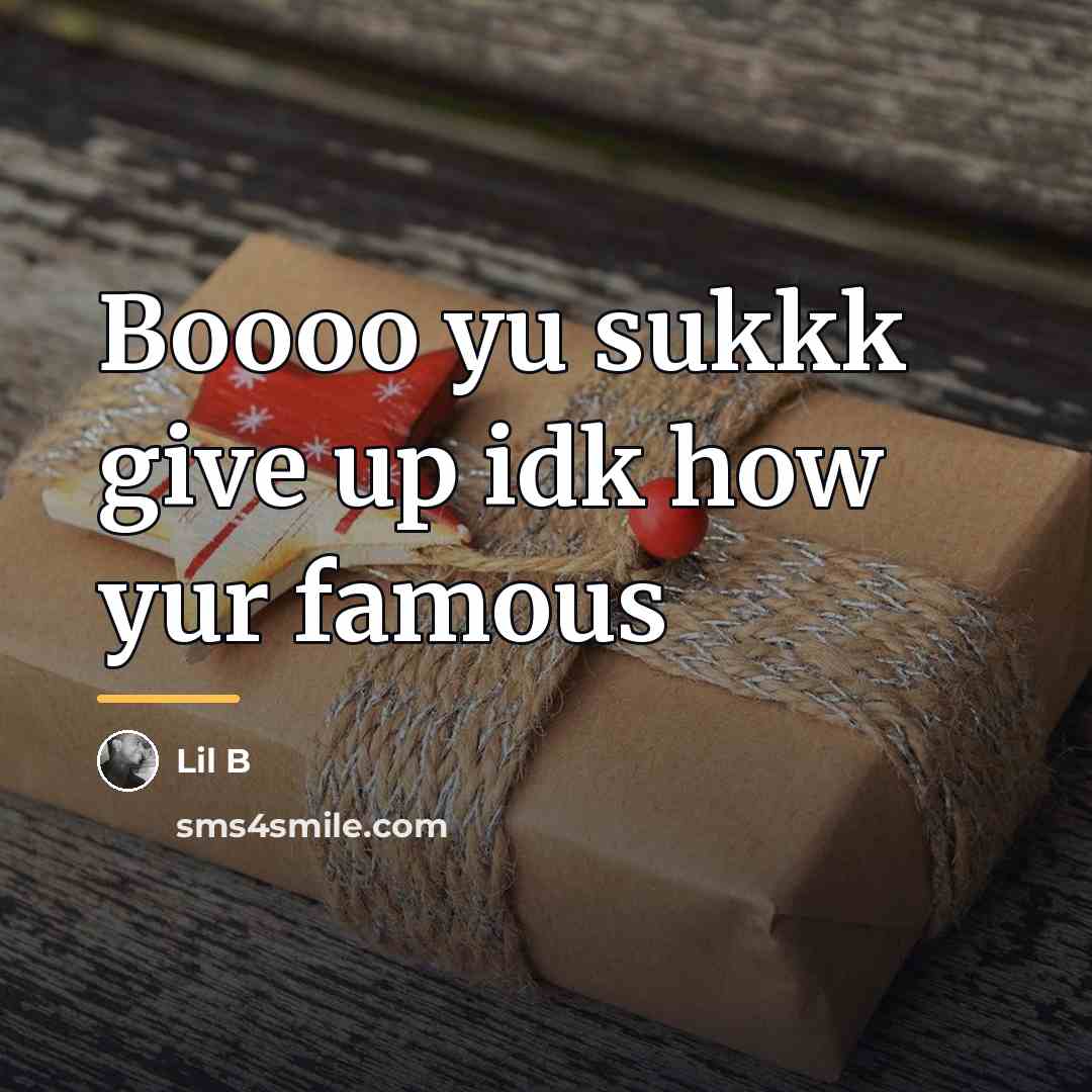 “Boooo yu sukkk give up idk how yur famous…” quote by Lil B
