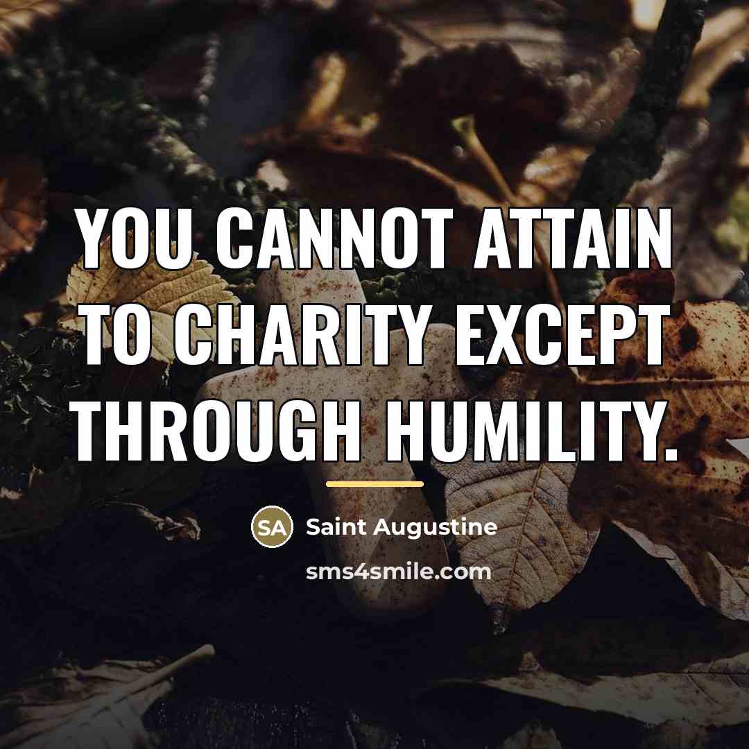 “You cannot attain to charity except through humility.…” quote by Saint Augustine