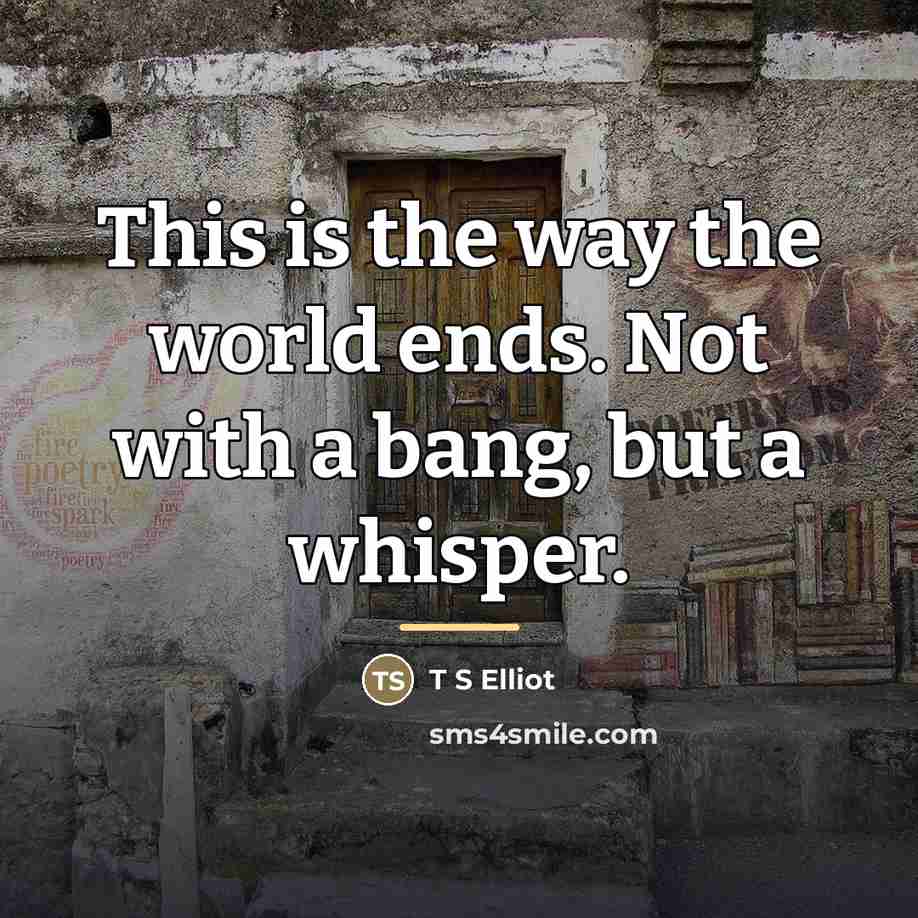 “This is the way the world ends. Not with a…” quote by Anonymous
