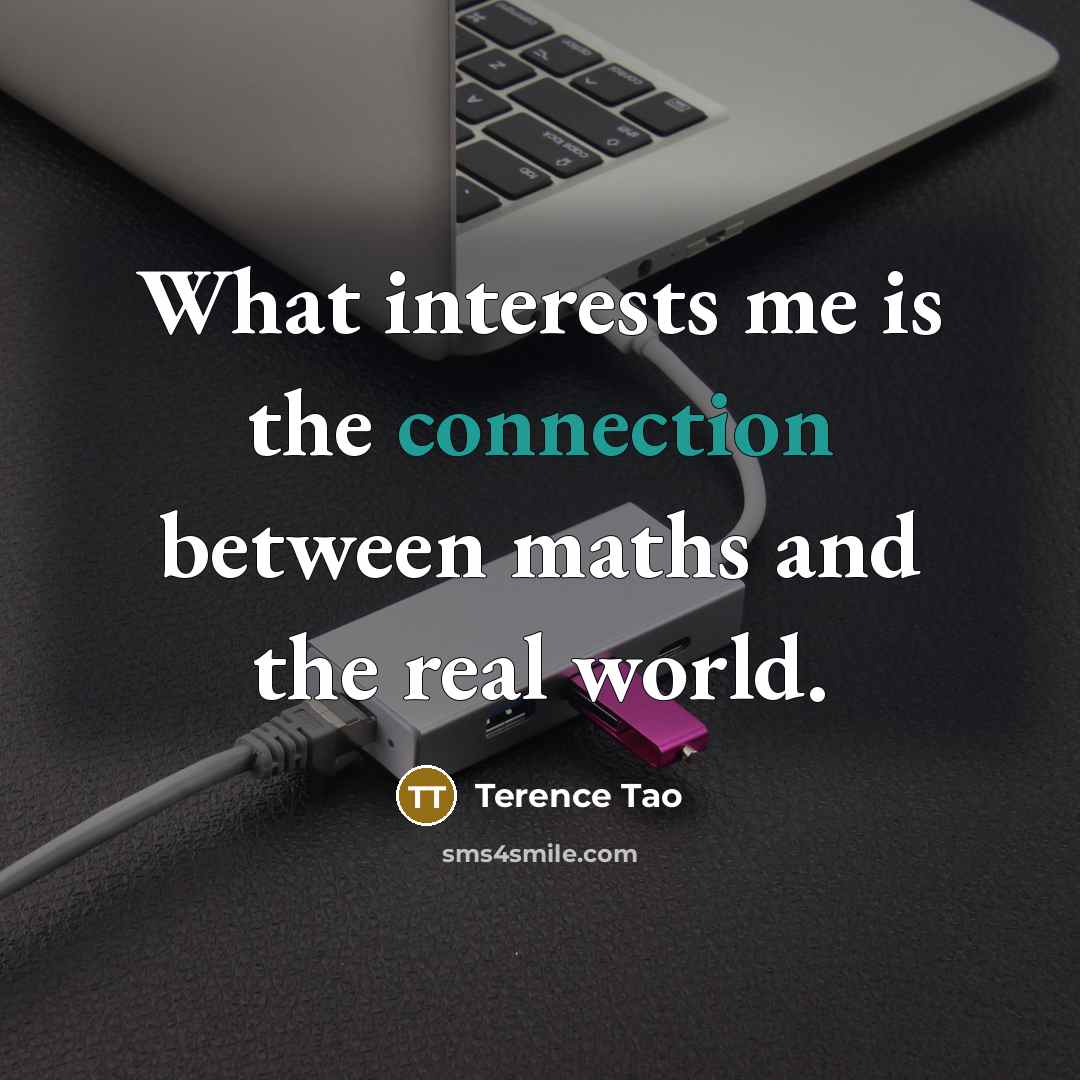 “What interests me is the connection between maths and the…” quote by Terence Tao