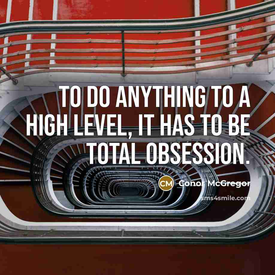 “To do anything to a high level, it has to…” quote by Conor McGregor