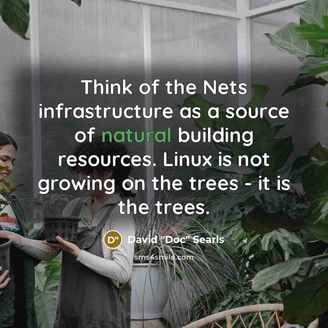 “Think of the Nets infrastructure as a source of natural…” quote by David "Doc" Searls