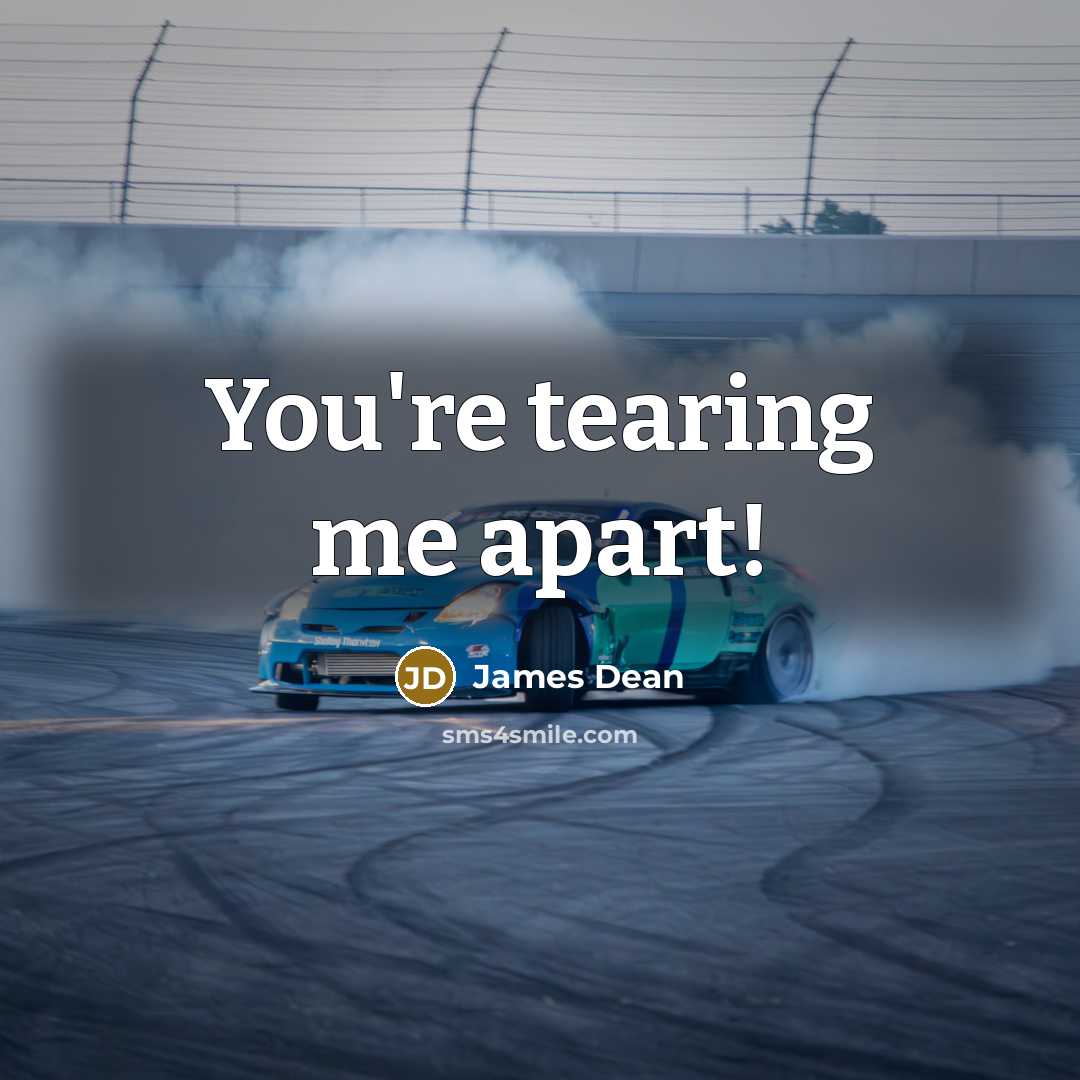 “You're tearing me apart!…” quote by James Dean