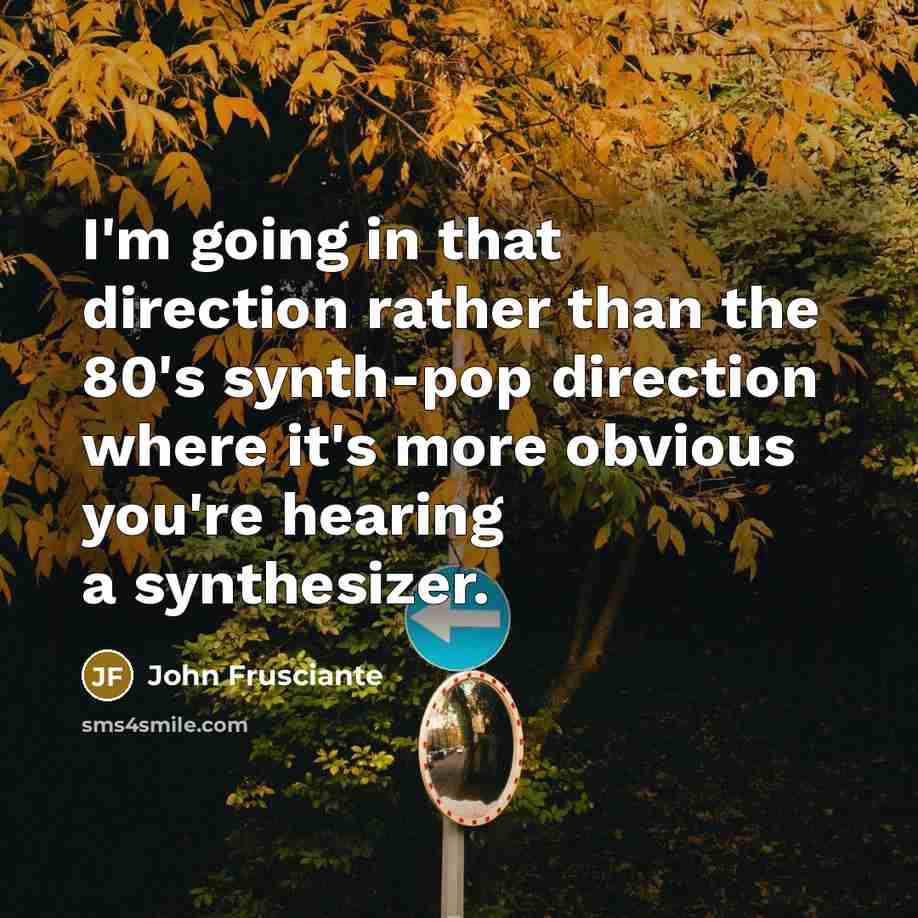 “I'm going in that direction rather than the 80's synth-pop…” quote by John Frusciante