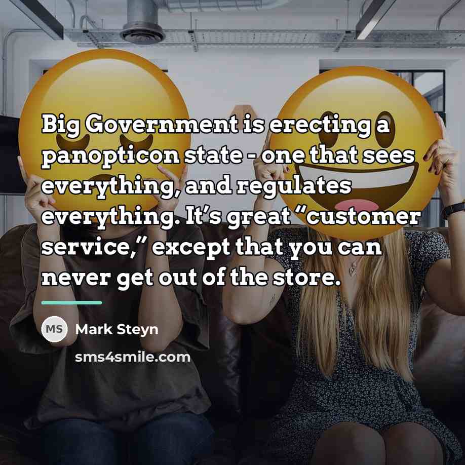 “Big Government is erecting a panopticon state - one that…” quote by Mark Steyn