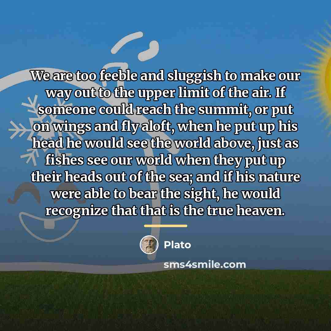 “We are too feeble and sluggish to make our way…” quote by Plato