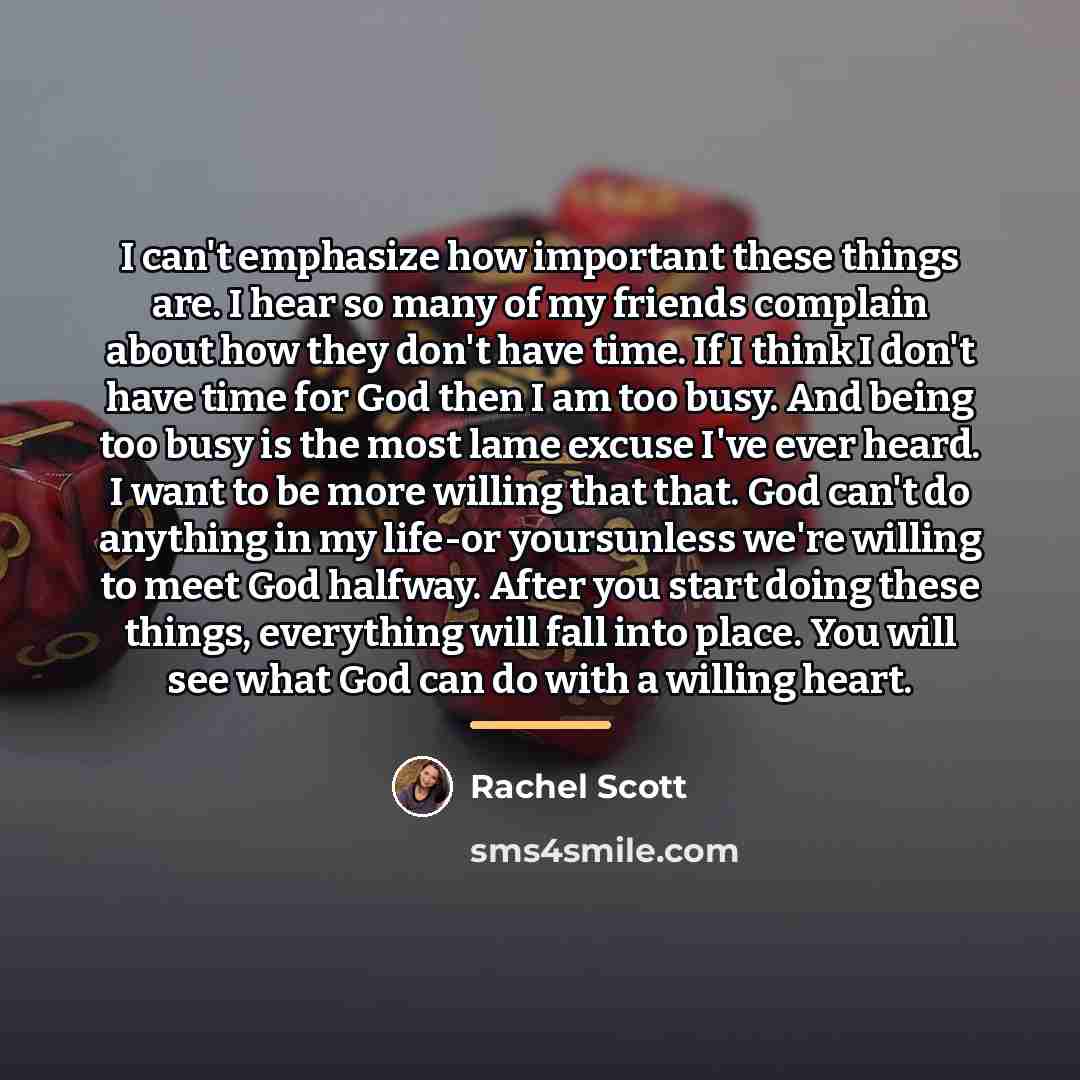 “I can't emphasize how important these things are. I hear…” quote by Rachel Scott
