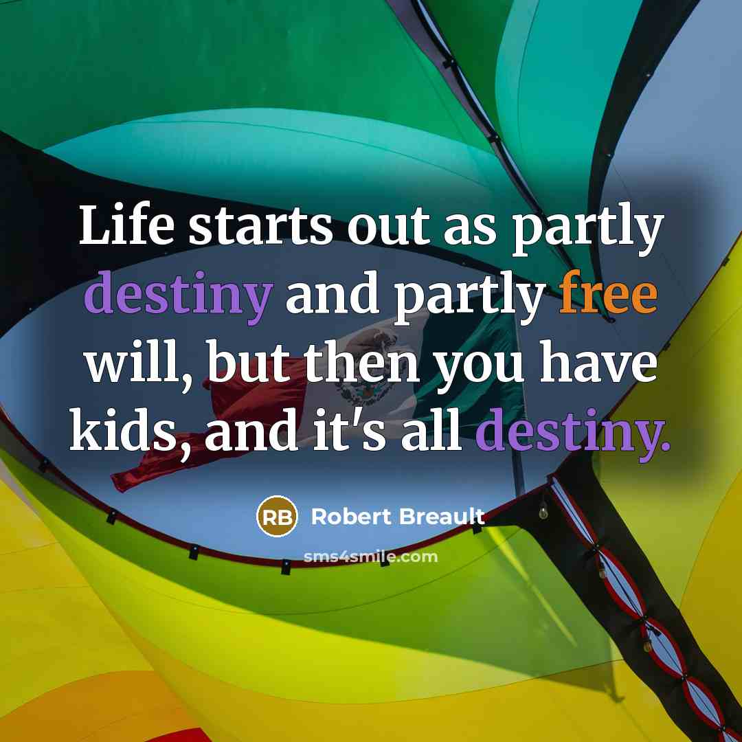 “Life starts out as partly destiny and partly free will,…” quote by Robert Breault