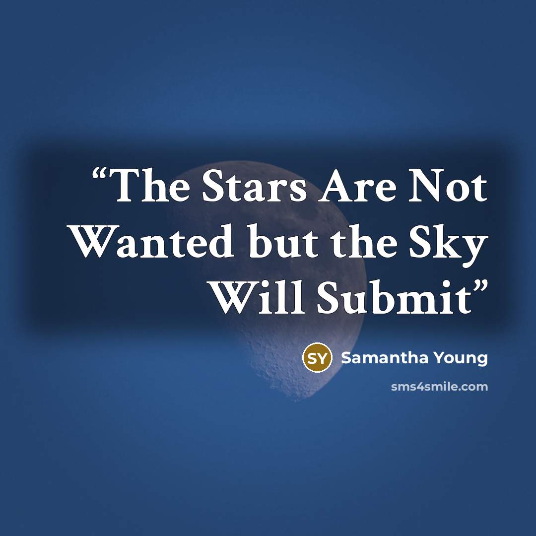 “The Stars Are Not Wanted but the Sky Will Submit” quote by Samantha Young