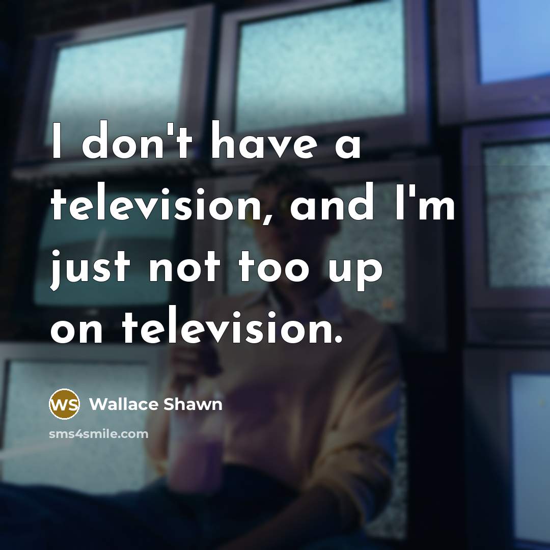 “I don't have a television, and I'm just not too…” quote by Wallace Shawn