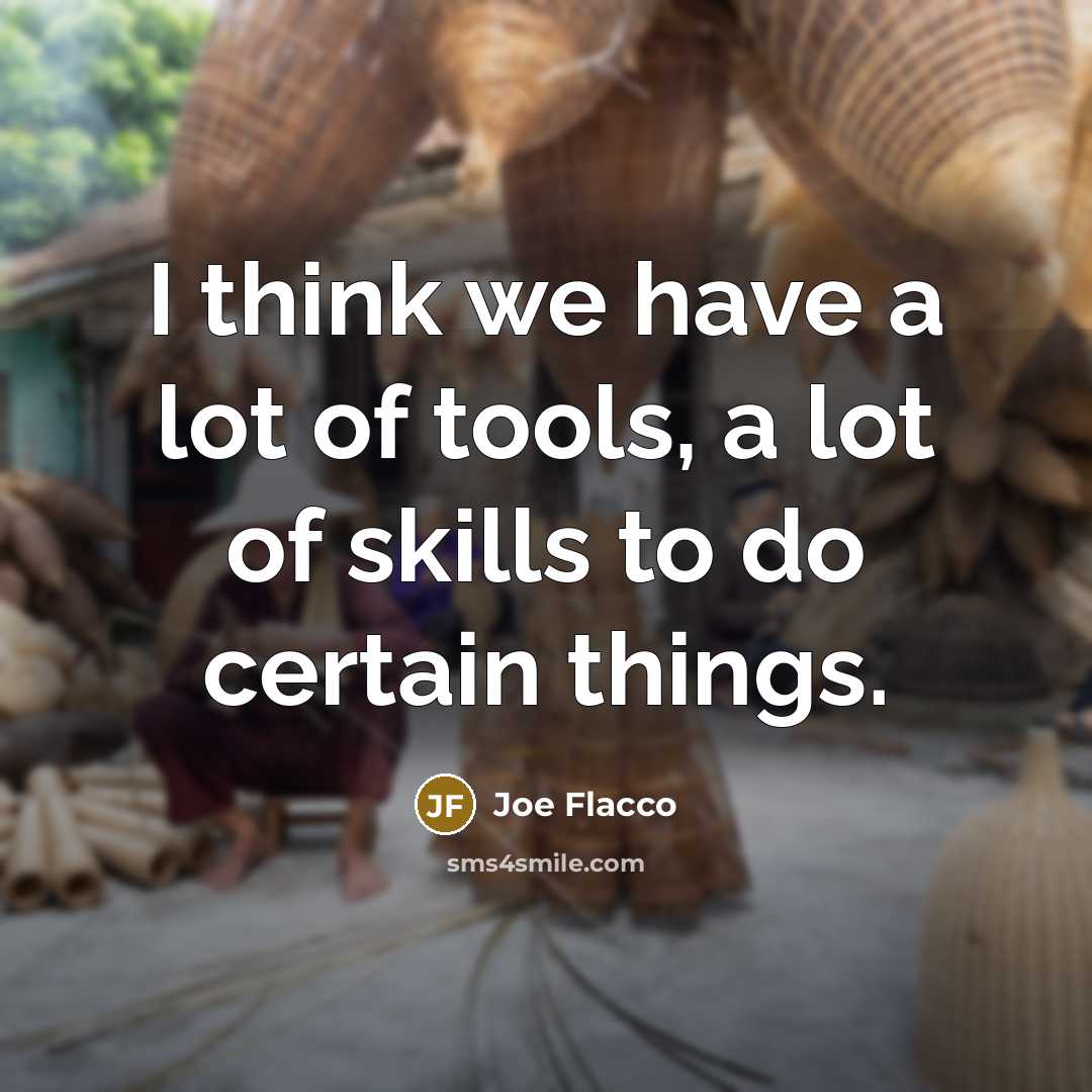 “I think we have a lot of tools, a lot…” quote by Joe Flacco