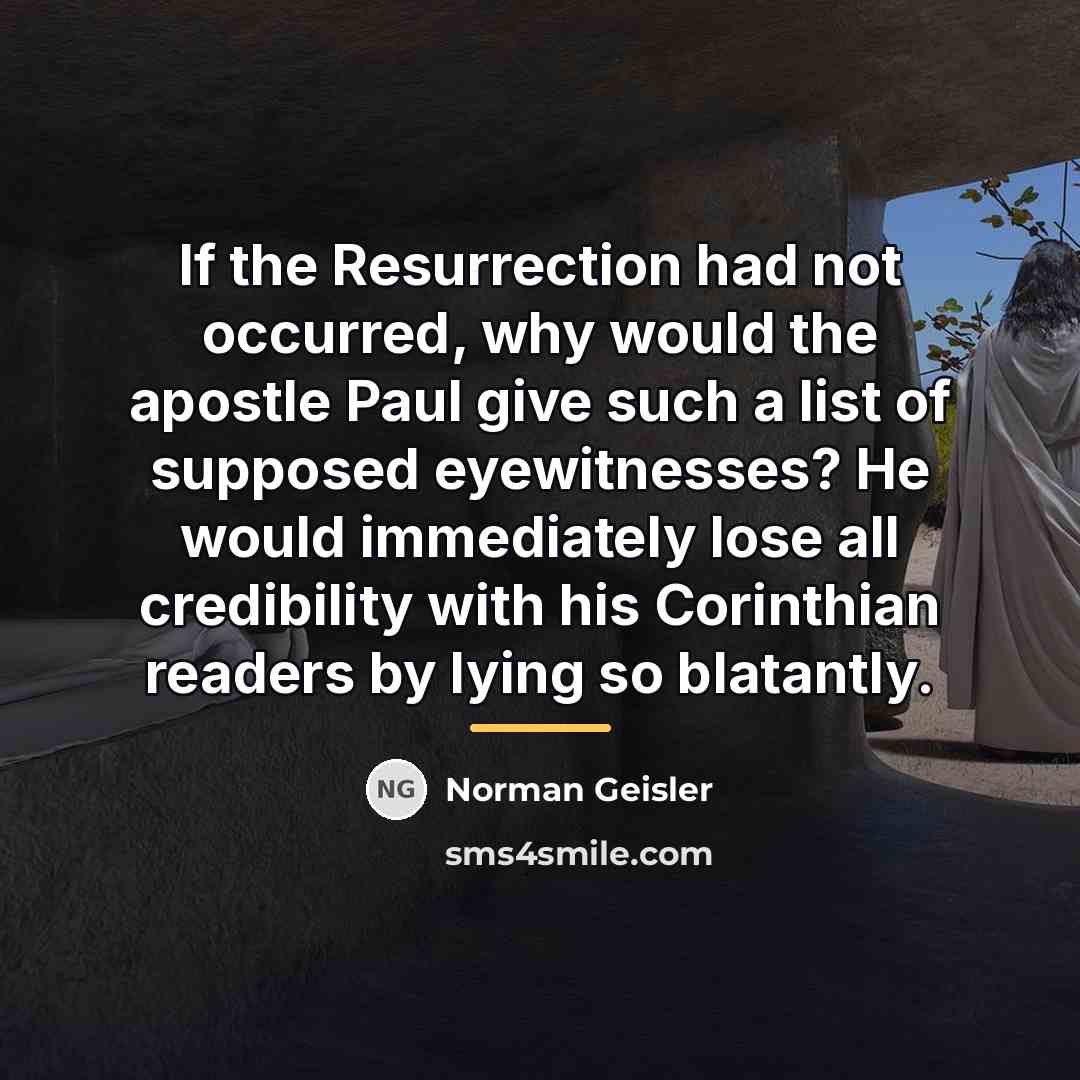 “If the Resurrection had not occurred, why would the apostle…” quote by Norman Geisler