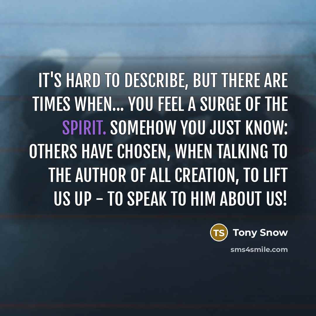 “It's hard to describe, but there are times when... you…” quote by Tony Snow