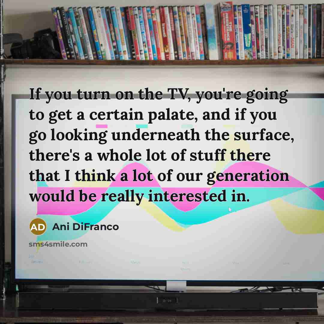 “If you turn on the TV, you're going to get…” quote by Ani DiFranco