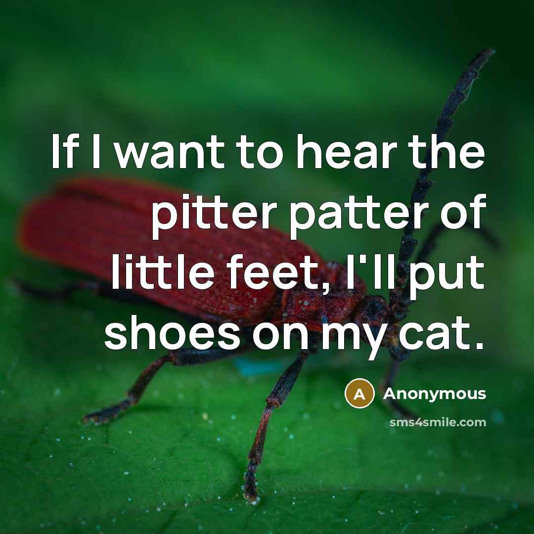 “If I want to hear the pitter patter of little…” quote by Anonymous