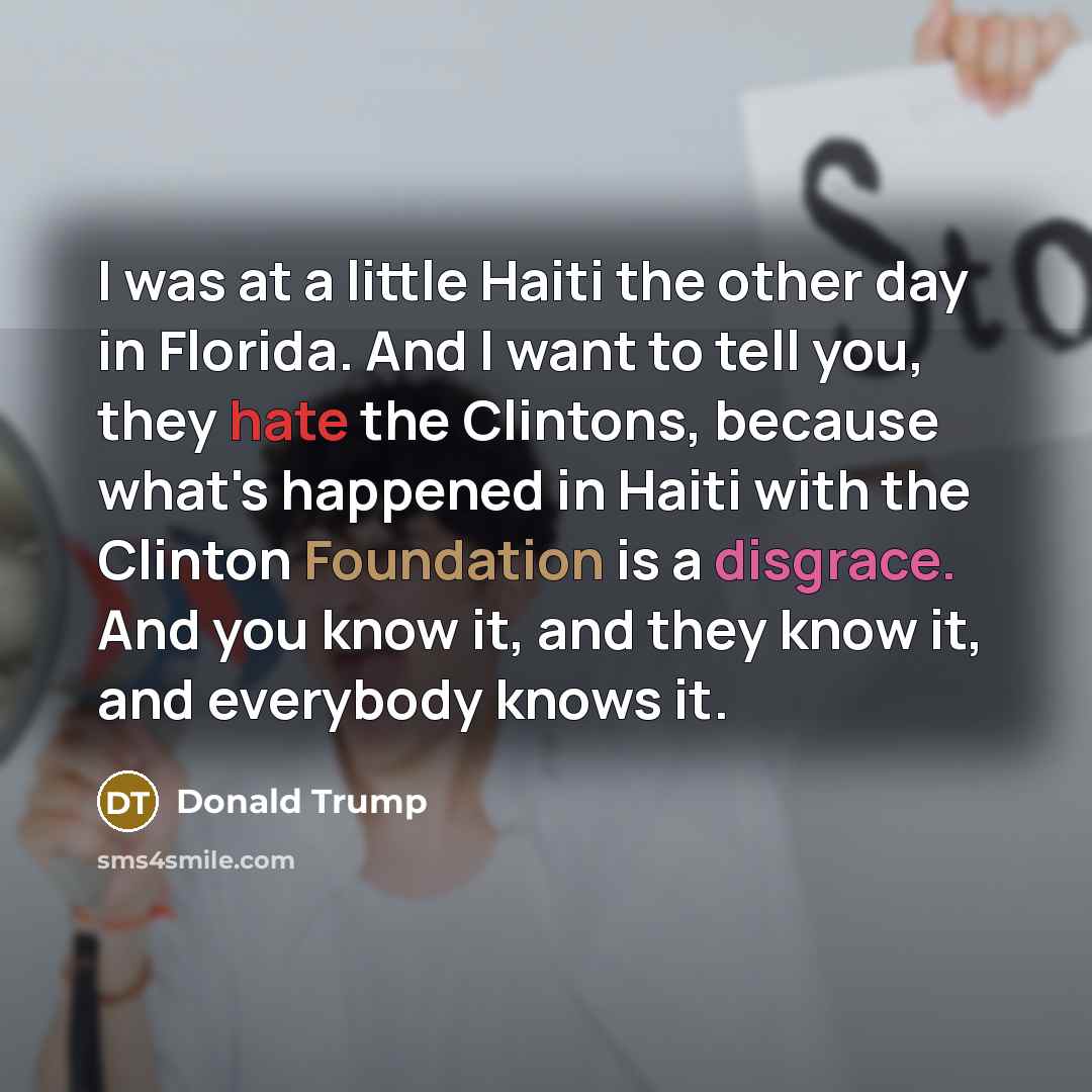 “I was at a little Haiti the other day in…” quote by Donald Trump