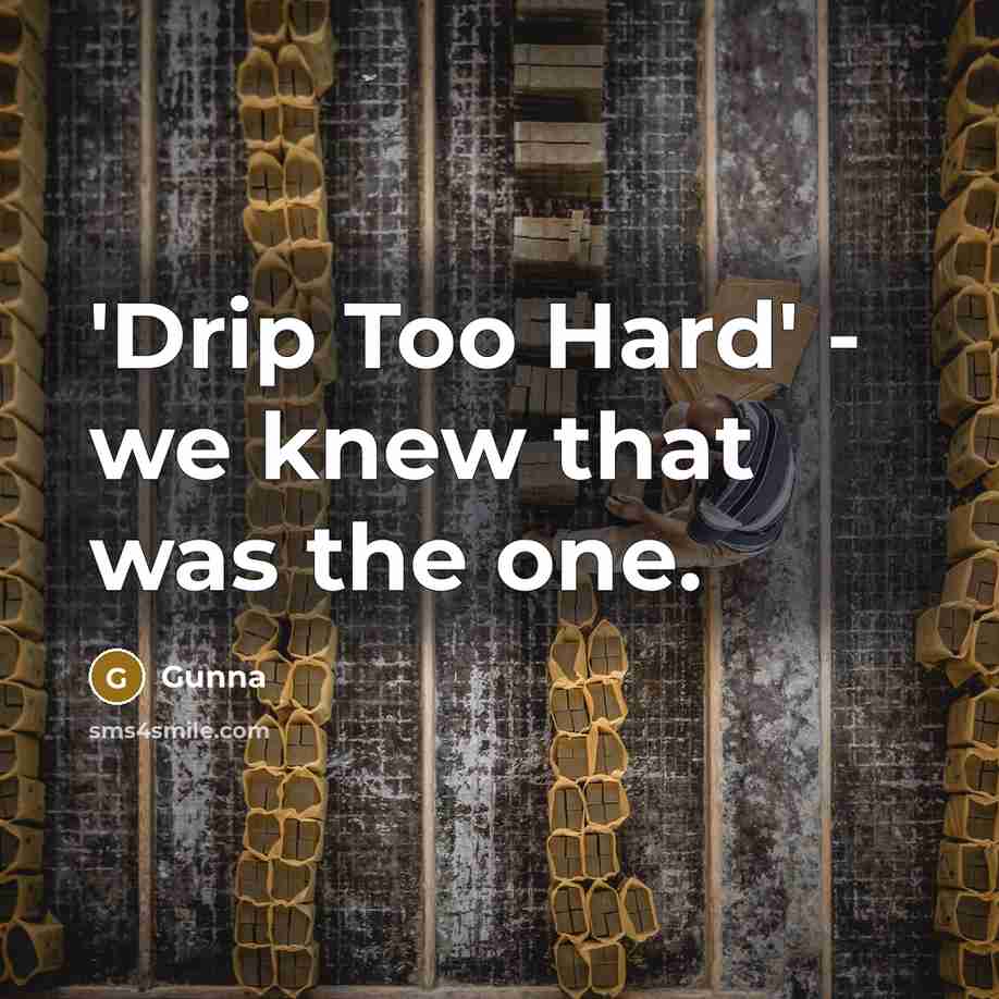 “'Drip Too Hard' - we knew that was the one.…” quote by Gunna