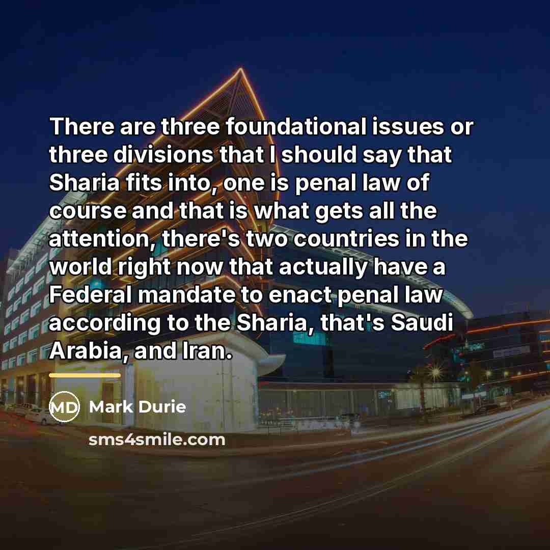 “There are three foundational issues or three divisions that I…” quote by Mark Durie