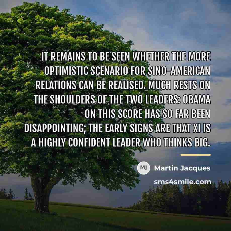 “It remains to be seen whether the more optimistic scenario…” quote by Martin Jacques