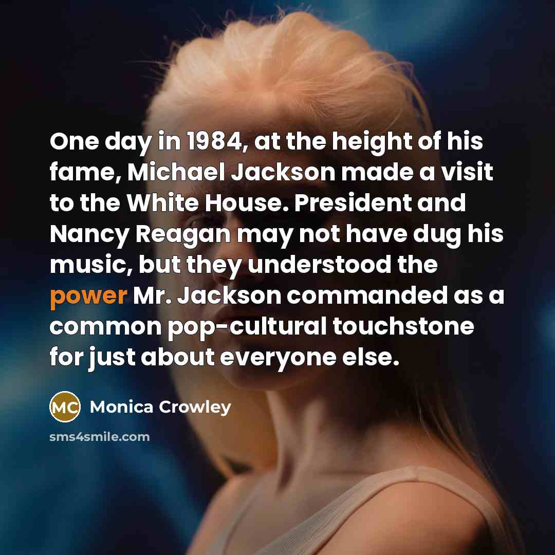 “One day in 1984, at the height of his fame,…” quote by Monica Crowley