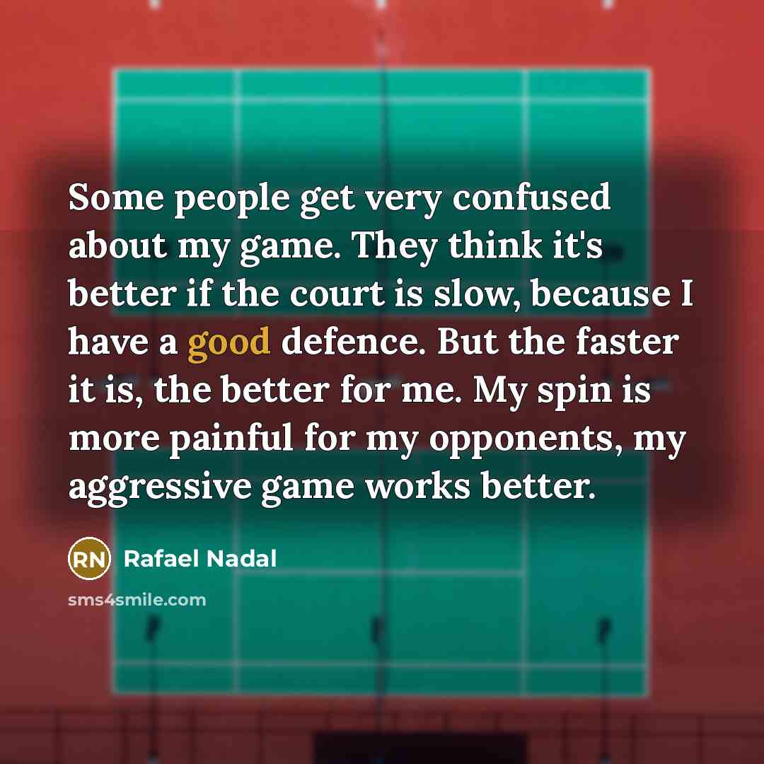 “Some people get very confused about my game. They think…” quote by Rafael Nadal