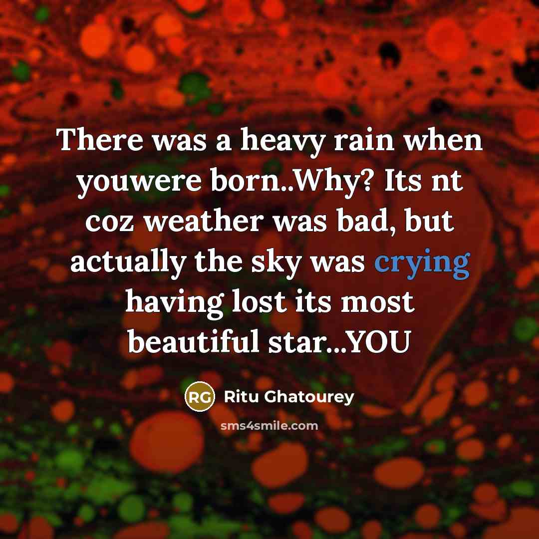 “There was a heavy rain when youwere born..Why? Its nt…” quote by Ritu Ghatourey